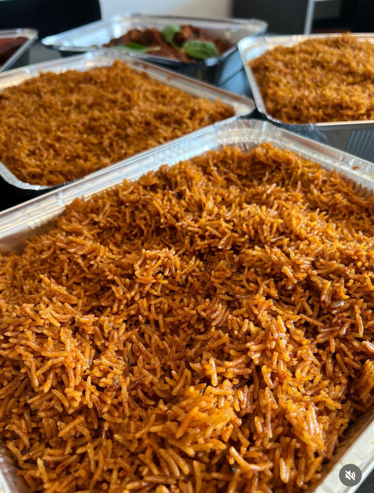 Jollof rice catering trays