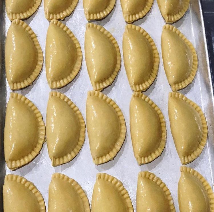 Fresh meat pies before baking