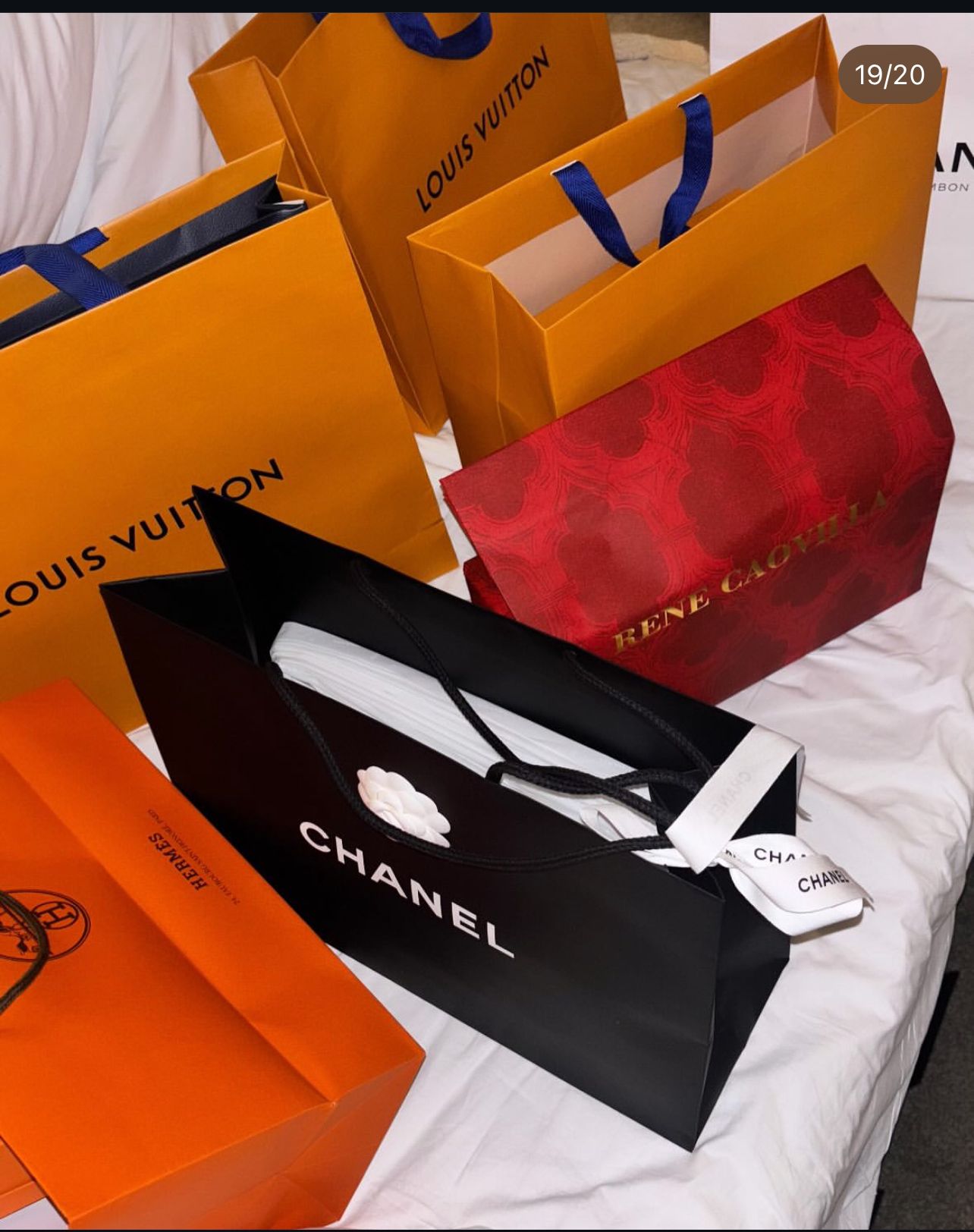 Luxury accessories and branded shopping bags