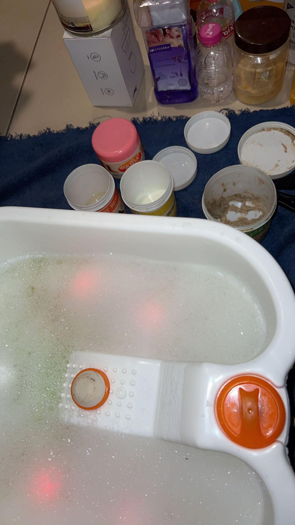 Foot detox bath setup