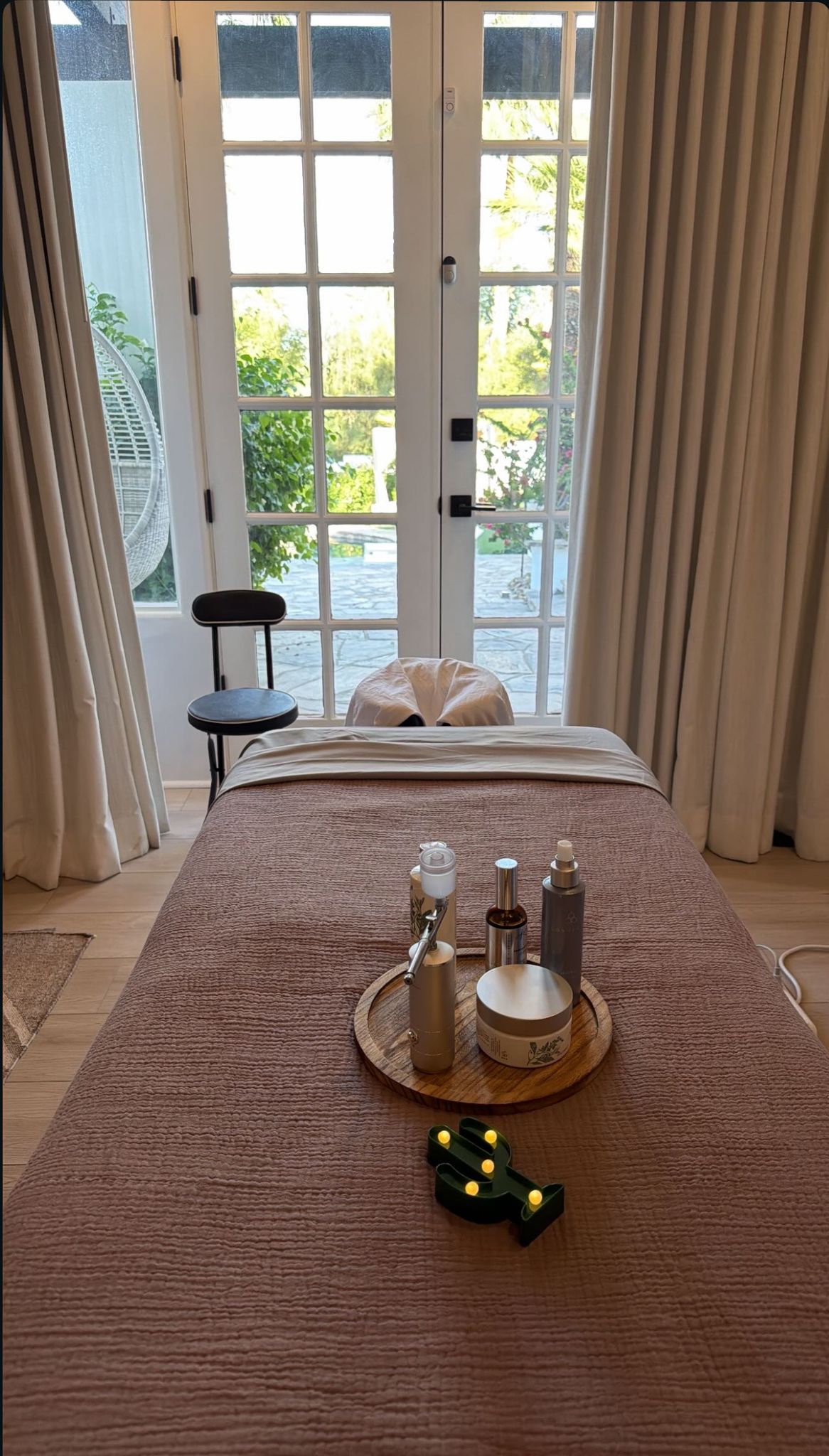 Spa treatment room setup