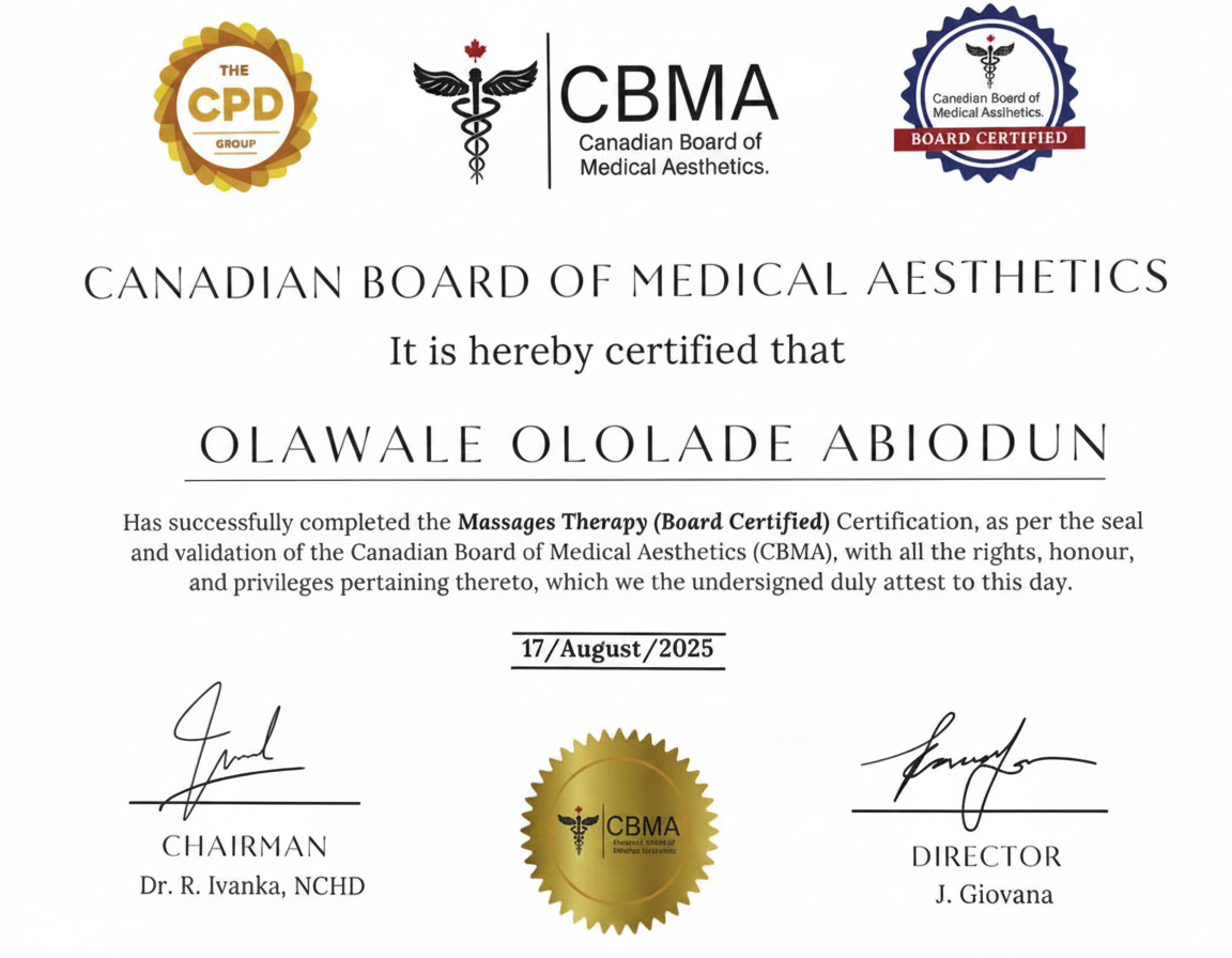 Board-certified massage credential